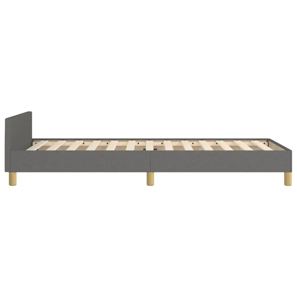 Bed Frame Adjustable Height Grey Fabric King Single Size 107x203 cm