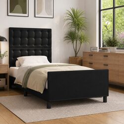King Single Bed Frame Specifications: 107x203cm in Black