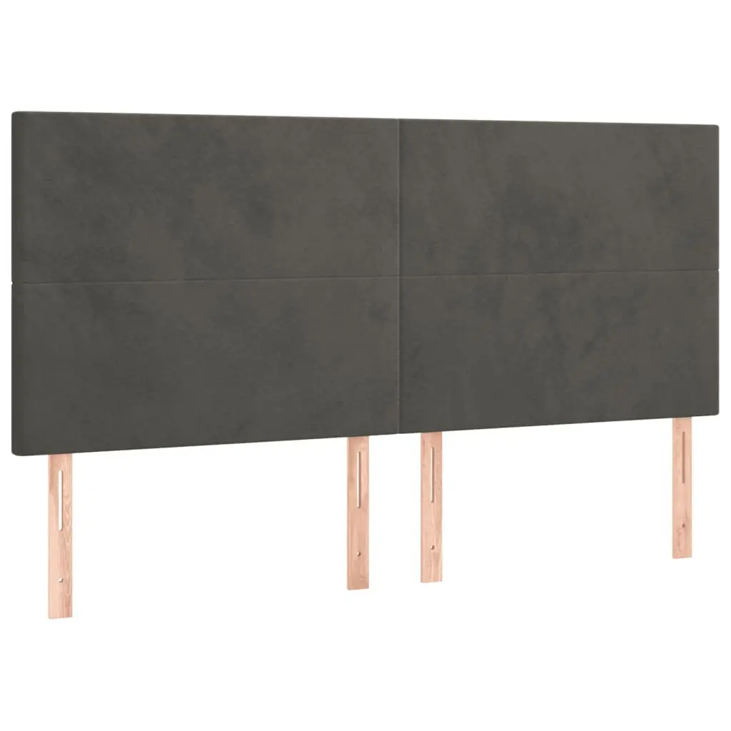 Queen Bed Frame Adjustable Headboard Dark Grey Velvet 152x203cm
