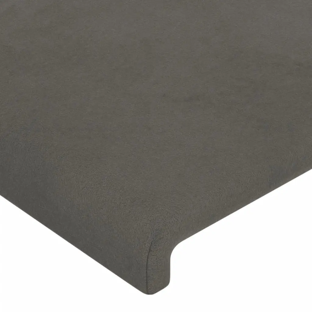 Queen Bed Frame Adjustable Headboard Dark Grey Velvet 152x203cm