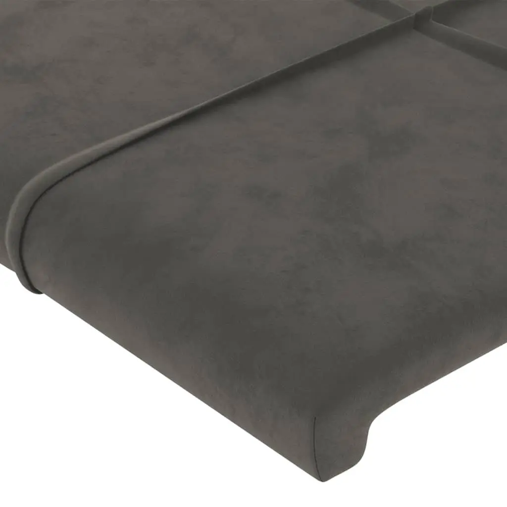 Queen Bed Frame Adjustable Headboard Velvet Upholstery 152 x 203 cm Dark Grey