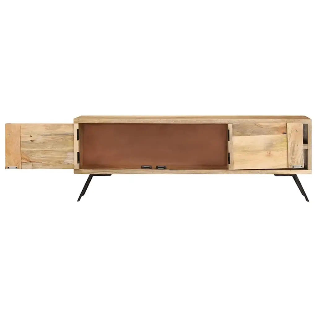TV Cabinet 110x30x40 cm Solid Mango Wood Beige Sideboard Storage Unit