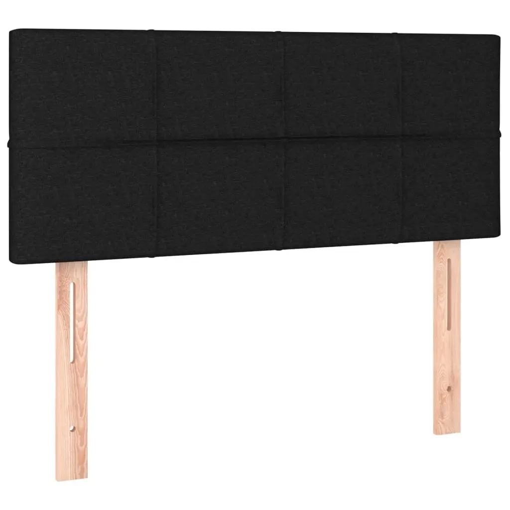 Box Spring Bed with Pocket Spring Mattress Medium-Hard King Single Black Velvet