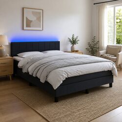 Queen Size Box Spring Bed with Pocket Spring Mattress in Grey