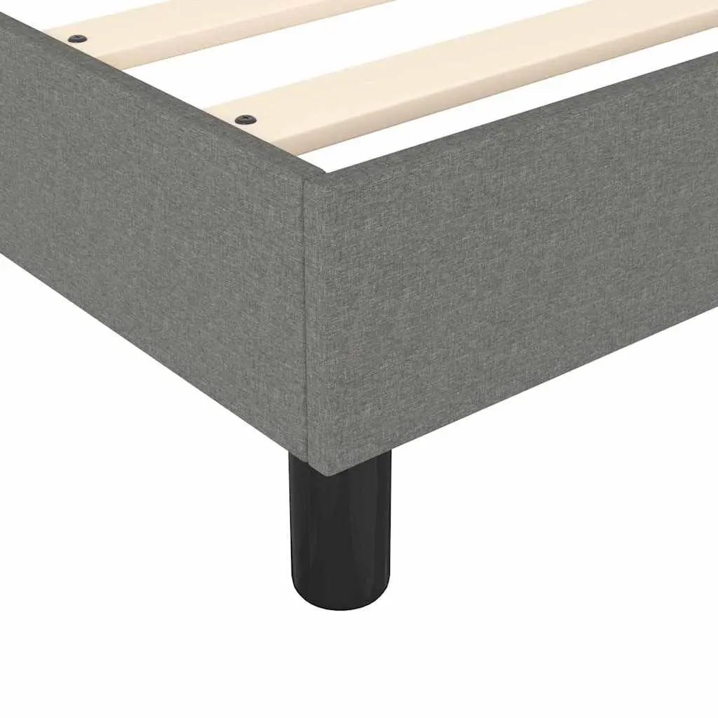 Queen Size Box Spring Bed with Adjustable LED Headboard Pocket Spring Mattress Grey Fabric