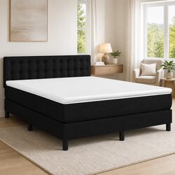 Queen Box Spring Bed with Pocket Spring Mattress and LED Headboard