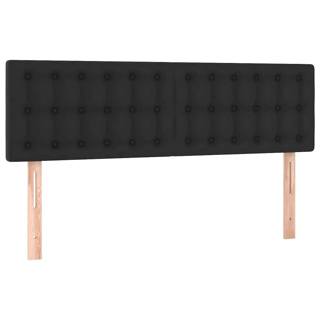 Queen Size Box Spring Bed with Adjustable Headboard Pocket Spring Mattress Black