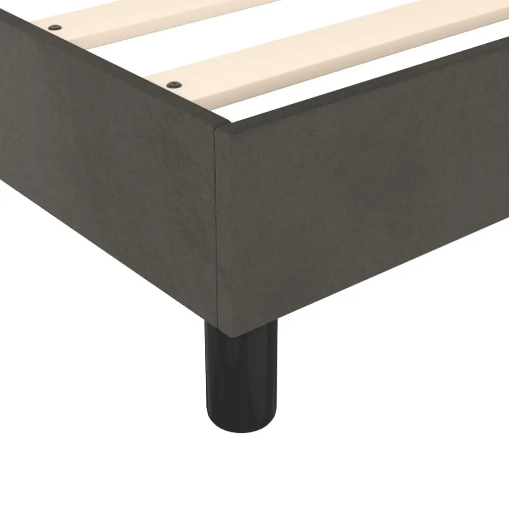 Queen Size Box Spring Bed with Pocket Spring Mattress Adjustable LED Headboard Dark Grey