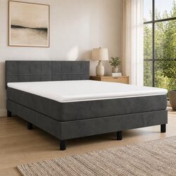 Queen Size Box Spring Bed with Pocket Spring and LED