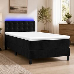 Box Spring Bed with Pocket Spring Mattress and LED Headboard