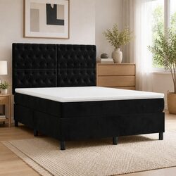 Double Size Box Spring Bed with Adjustable Headboard