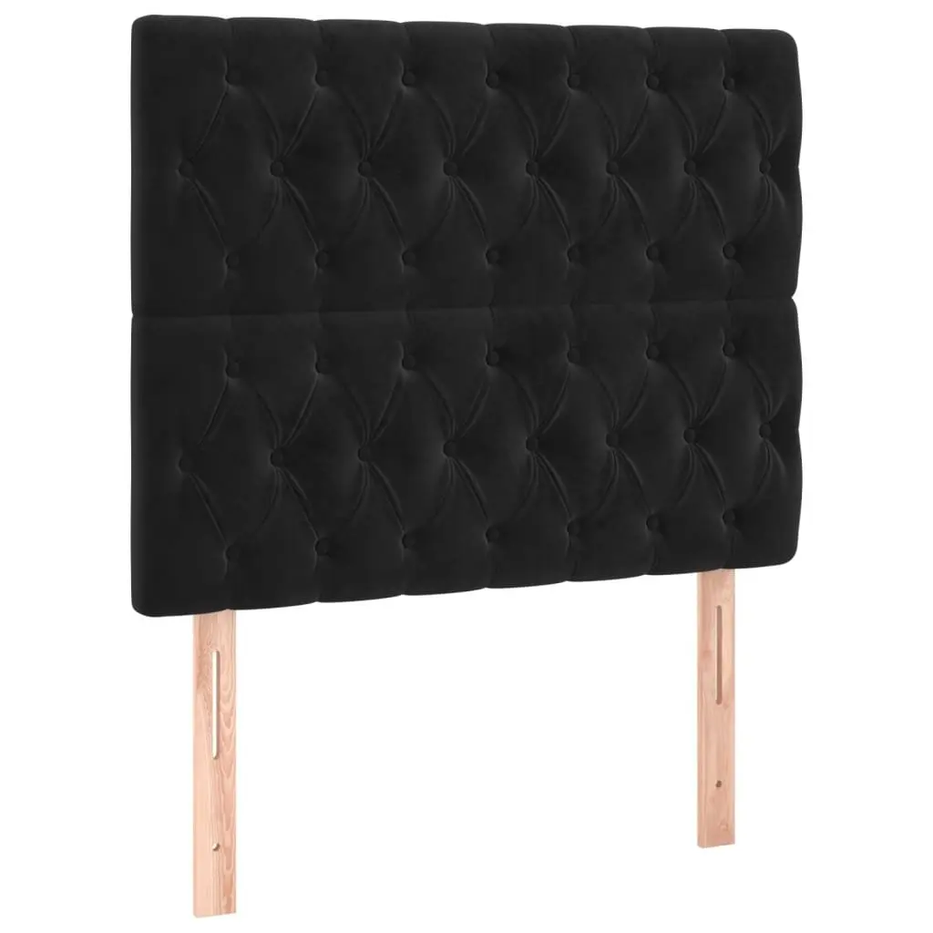 Box Spring Bed Pocket Spring Mattress Medium Firm King Single 106x203cm Black Velvet