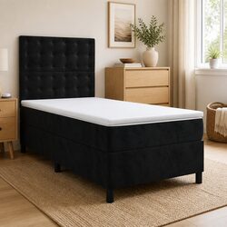 Modern King Single Bed with Stylish Velvet Headboard