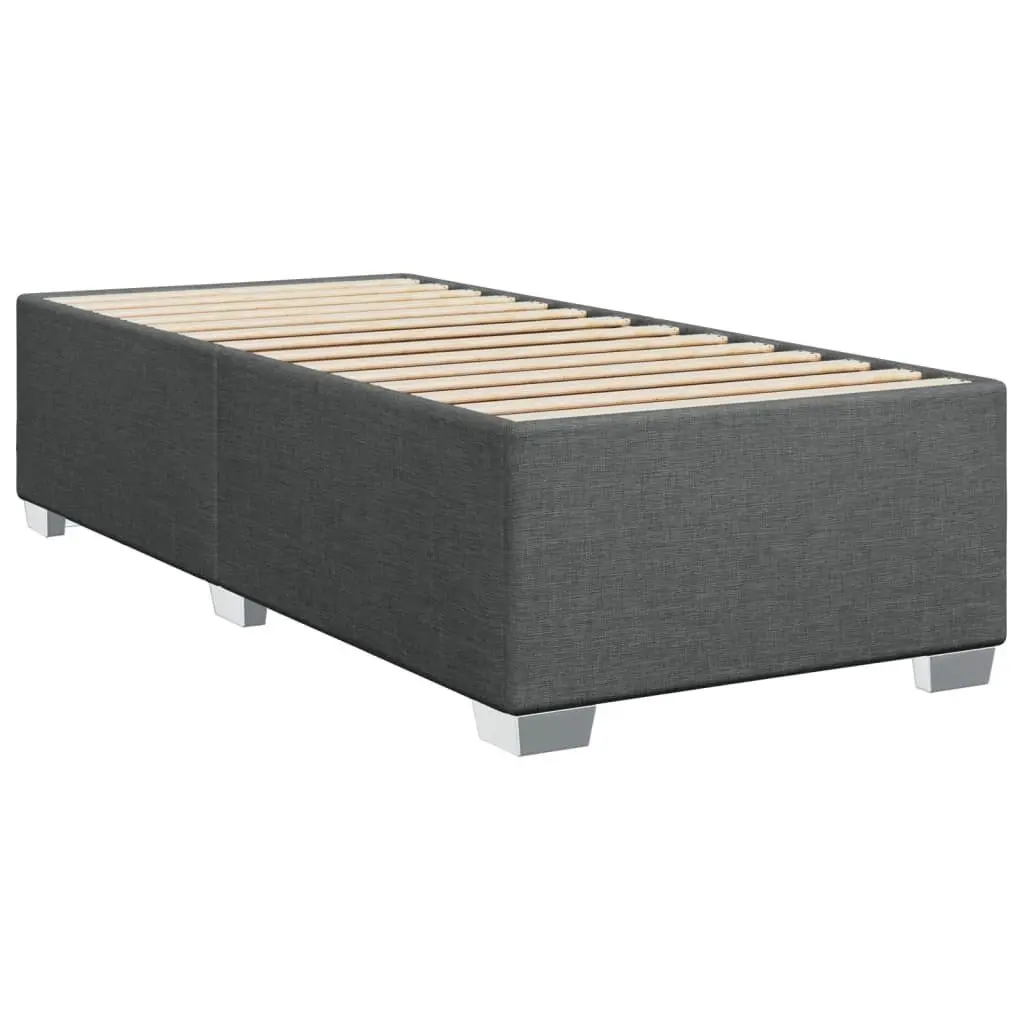 Grey Fabric Bed Frame Slatted Base 90x190 cm Bedroom Furniture