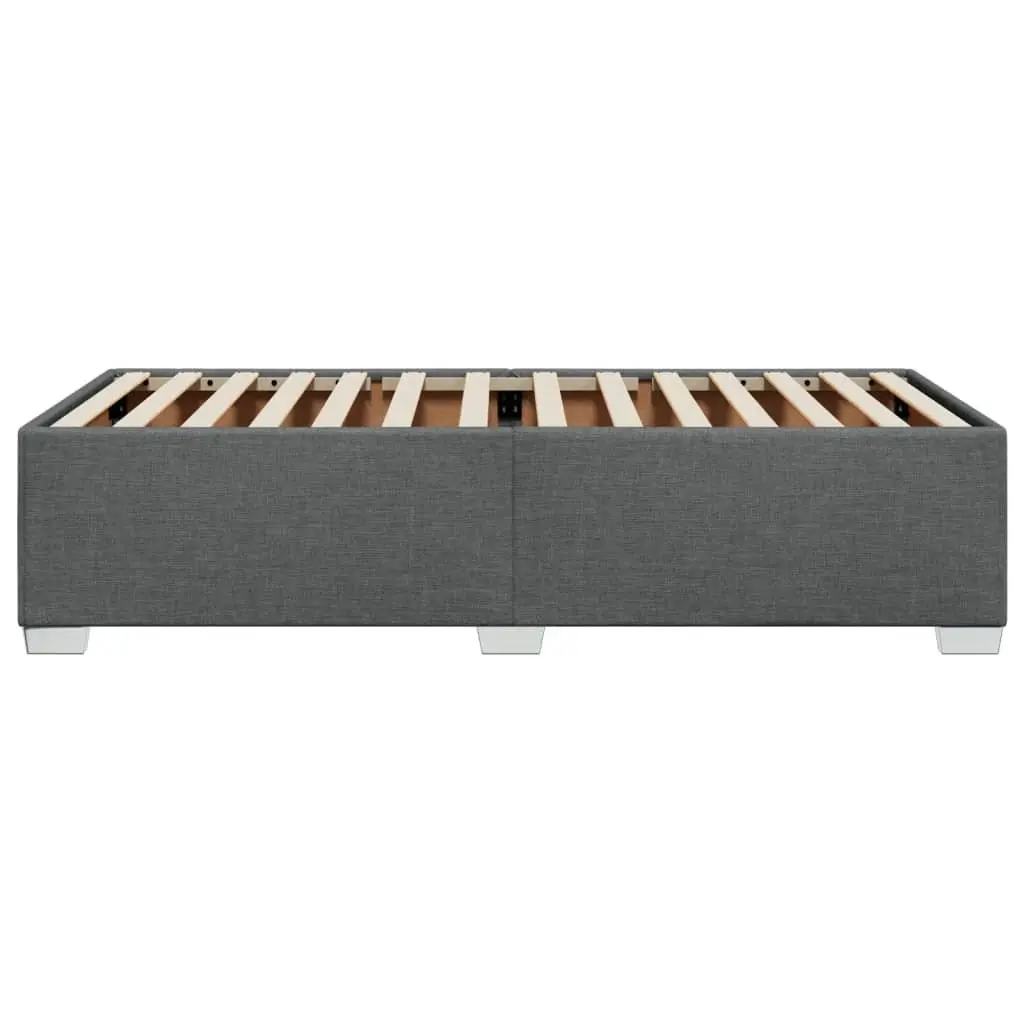 Grey Fabric Bed Frame Slatted Base 90x190 cm Bedroom Furniture