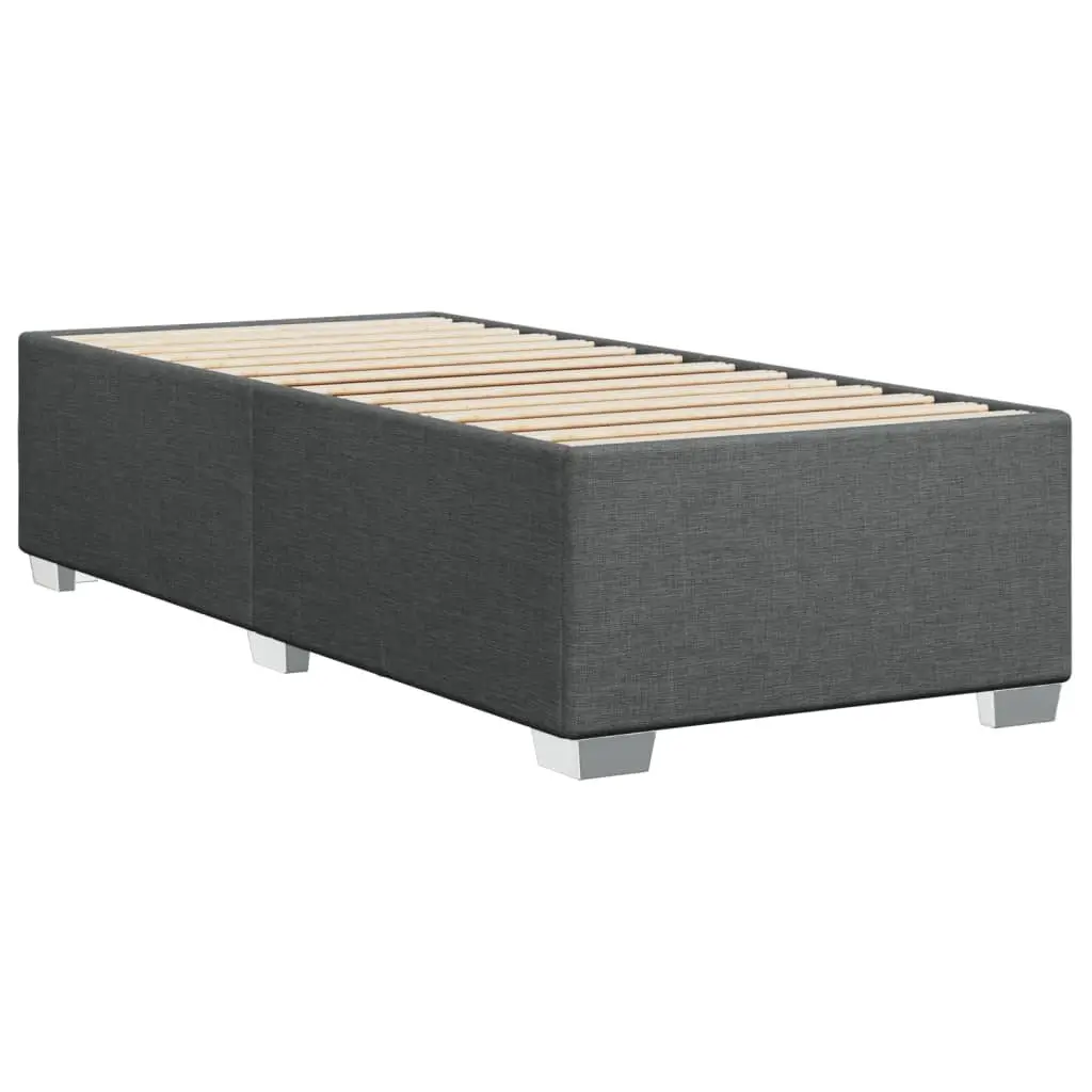 Grey Fabric Bed Frame with Slatted Base 90x190 cm Soft Polyester Bedroom Furniture