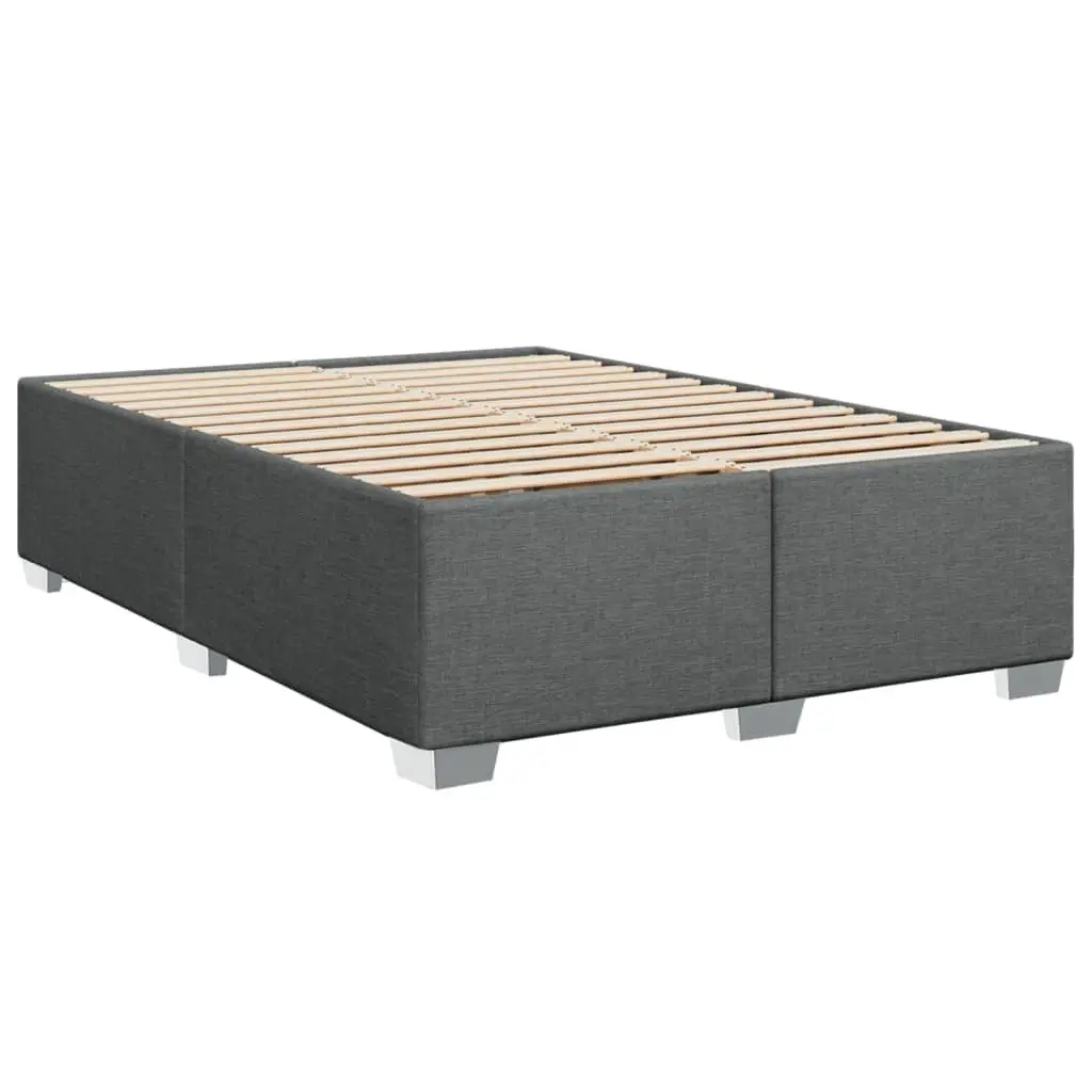 Queen Bed Frame Grey Fabric Upholstered Support Slats