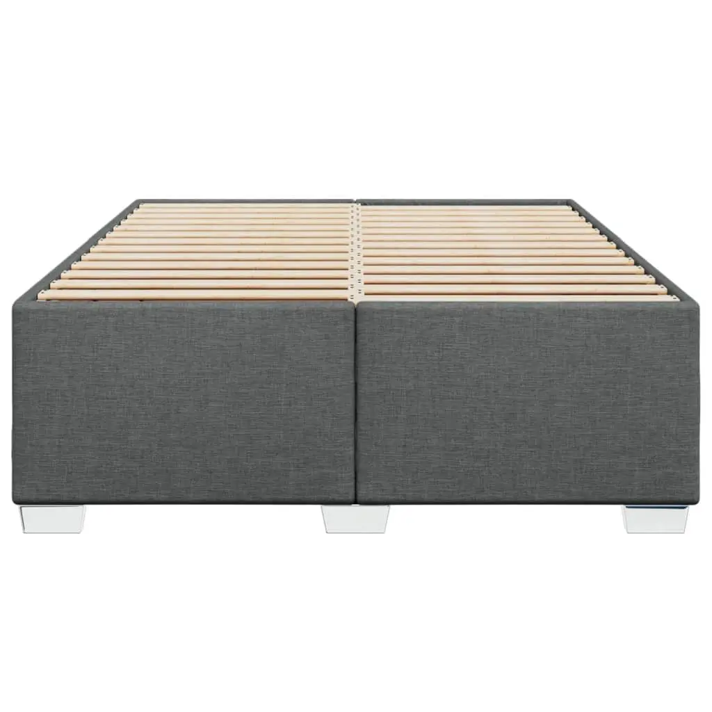 Queen Bed Frame Grey Fabric Upholstered Support Slats