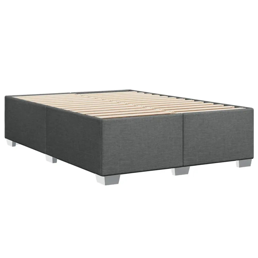 Queen Bed Frame Grey Fabric Upholstered Support Slats