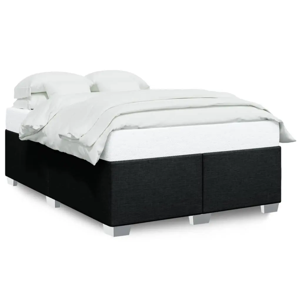 Queen Bed Frame Black Fabric Upholstered Comfort Size