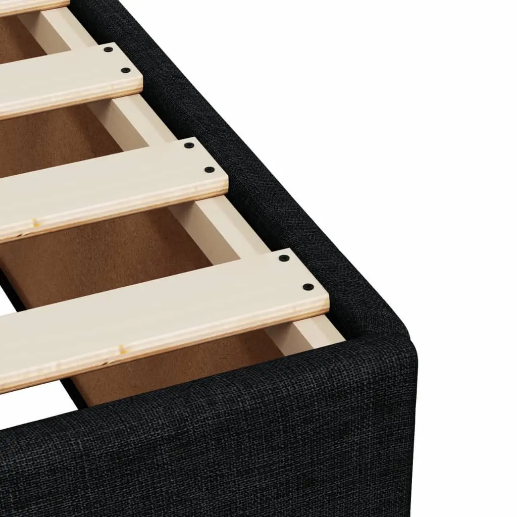 Queen Bed Frame Black Fabric Upholstered Comfort Size