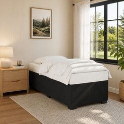 King Single Bed Frame with Velvet Upholstery and Slats