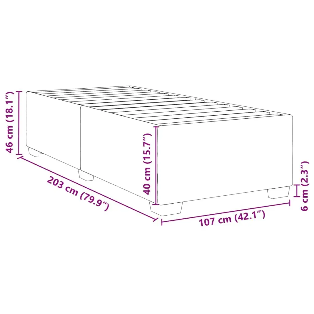 Bed Frame Velvet Black King Single Size with Integrated Slats Support