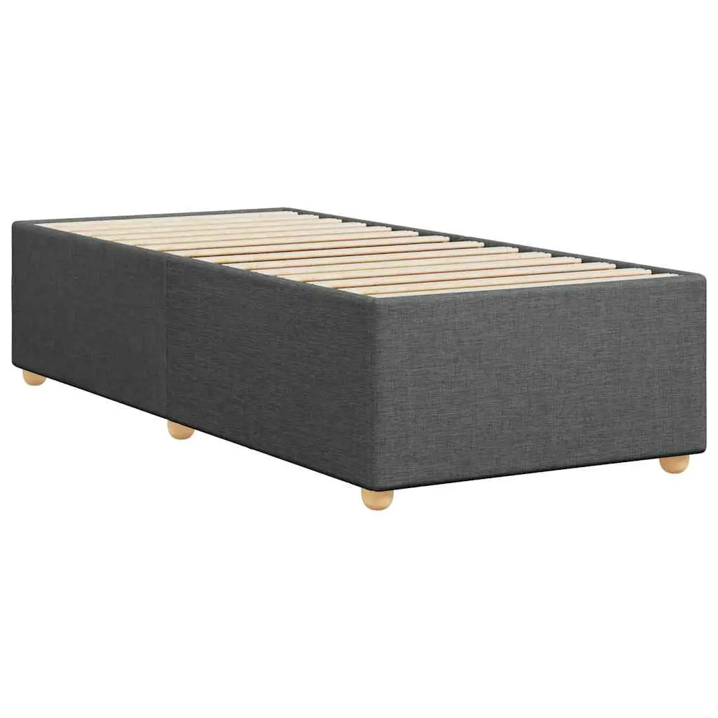 Bed Frame Slatted Base Grey Fabric 90x190 cm