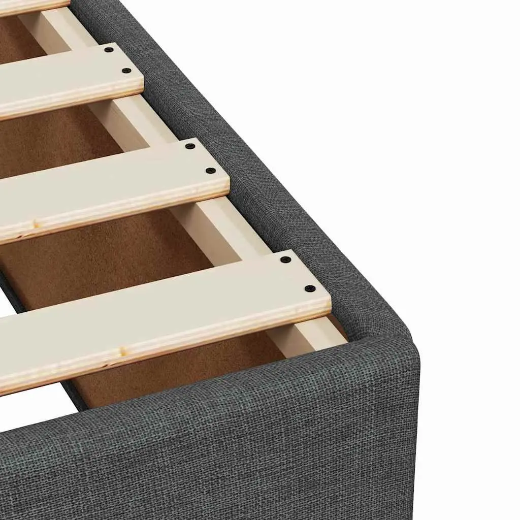 Bed Frame Slatted Base Grey Fabric 90x190 cm