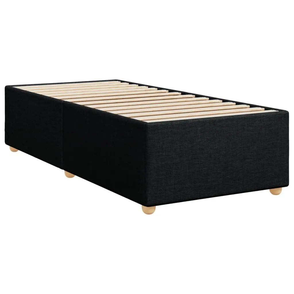 King Single Bed Frame Black Upholstered Fabric Slat Support Bedroom Furniture