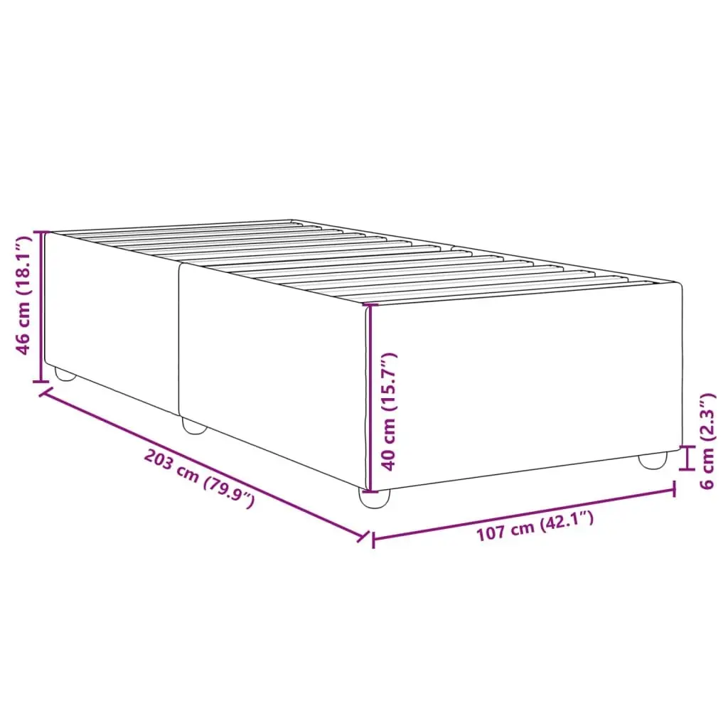 King Single Bed Frame Black Upholstered Fabric Slat Support Bedroom Furniture