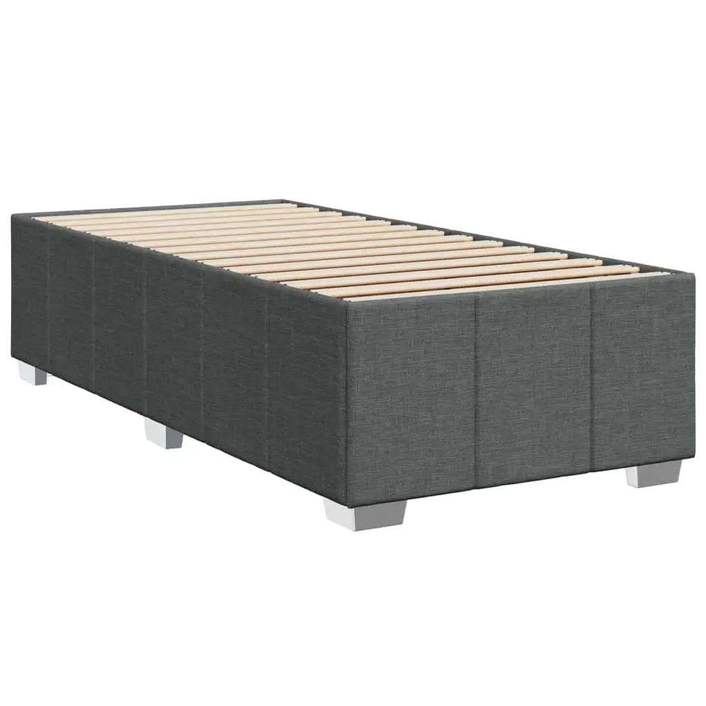 Bed Frame Sturdy Support 90x190 cm Dark Grey Fabric