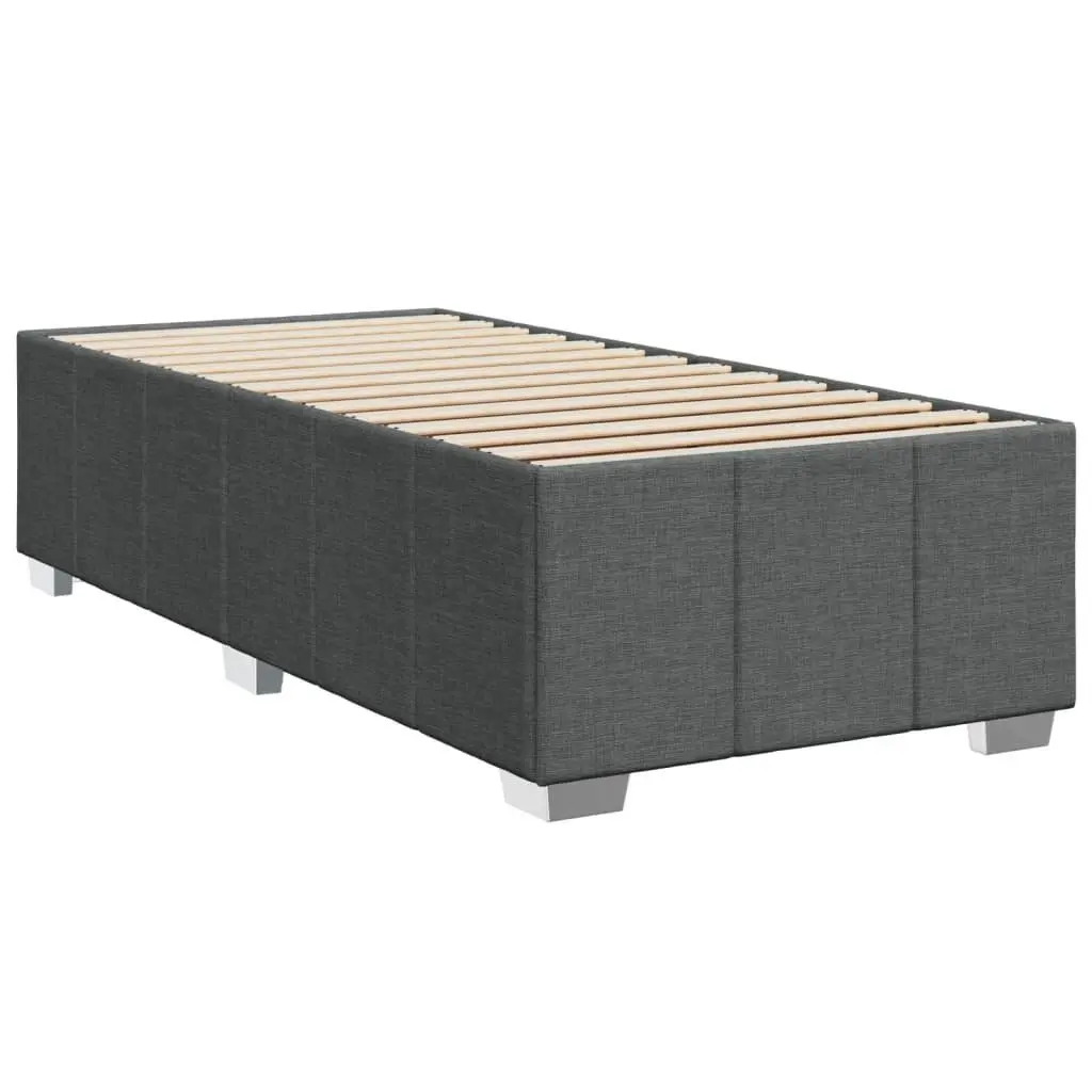 King Single Bed Frame Dark Grey Fabric Bedroom Bed Base No Mattress Included