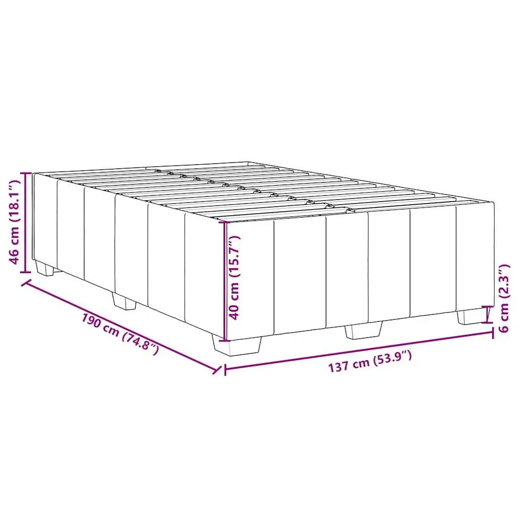 Double Bed Frame Grey Fabric Support Slats