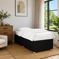Upholstered Platform Bed Frame 90x190 cm Black