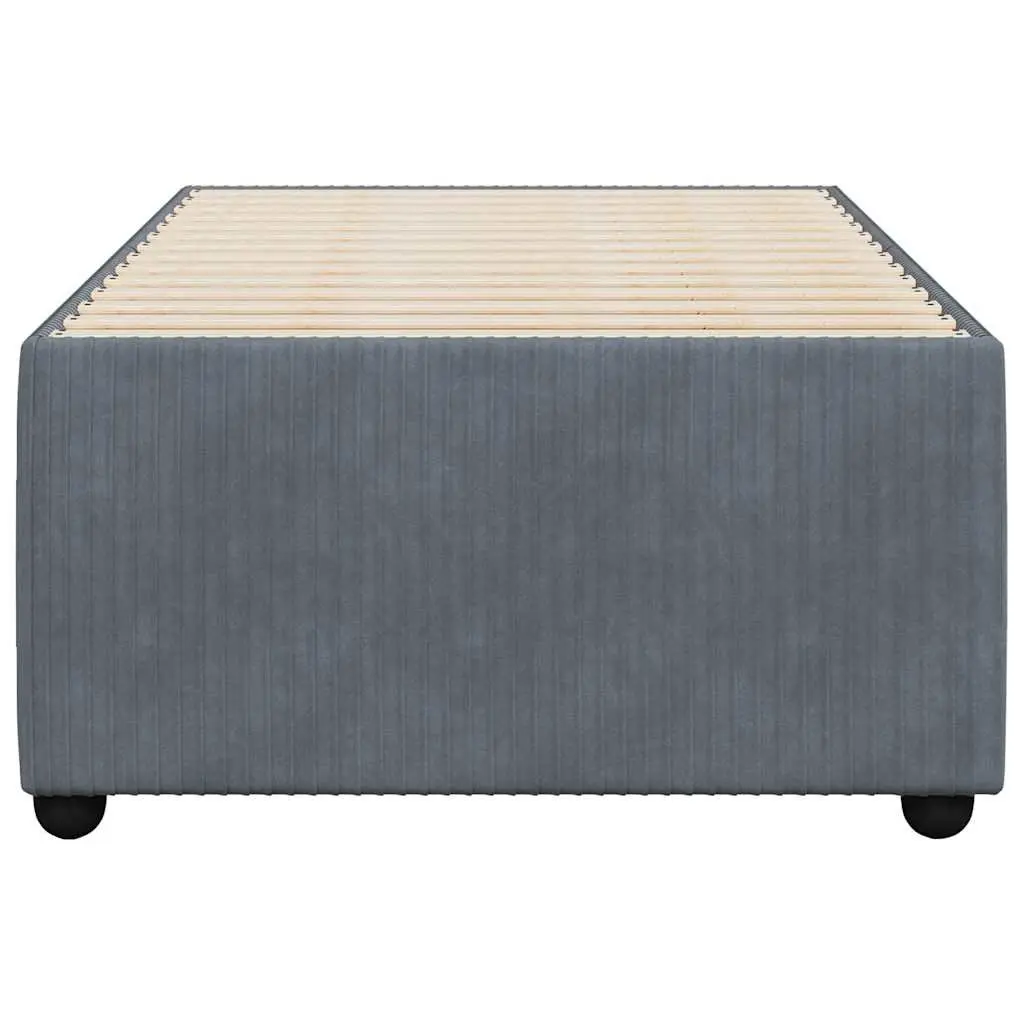 Bed Frame Slatted Base Comfort 90x190 cm Grey Velvet