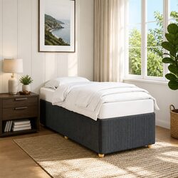 Slatted Base Bed Frame 90x190 cm in Grey Velvet