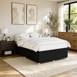 Black Velvet Queen Bed Frame with Durable Slats Support