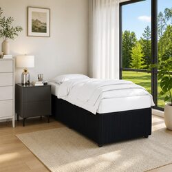 King Single Bed Frame with Slat Support in Black Velvet