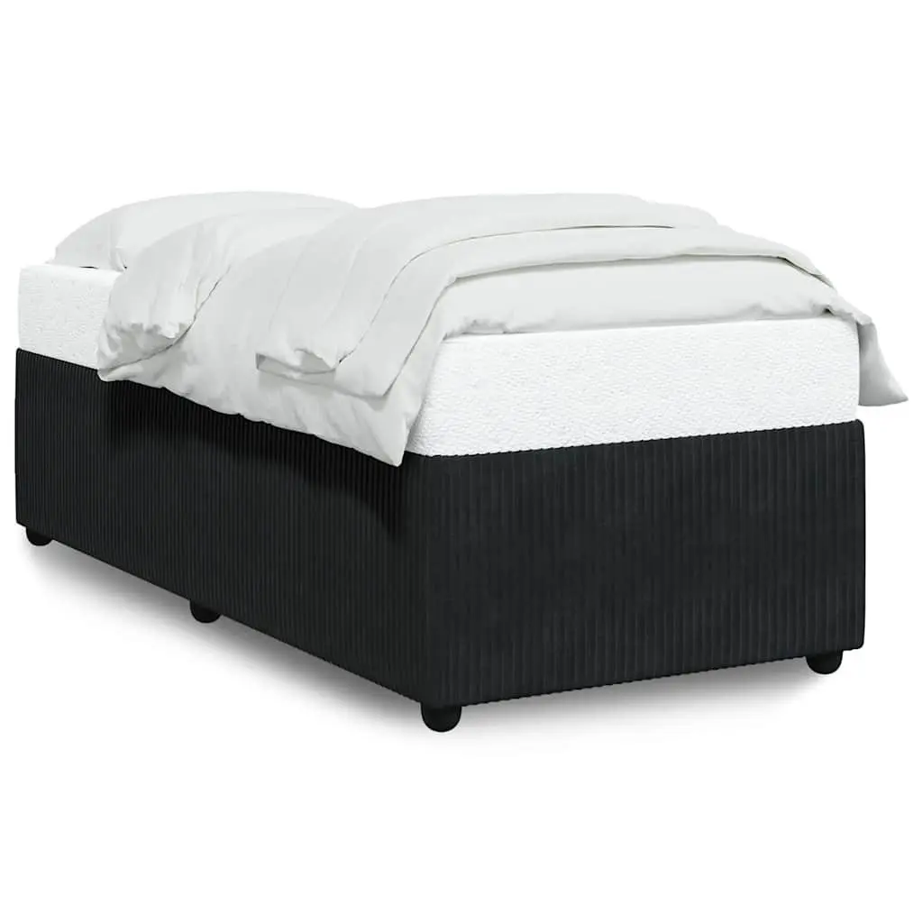 King Single Bed Frame Velvet Slat Support Black