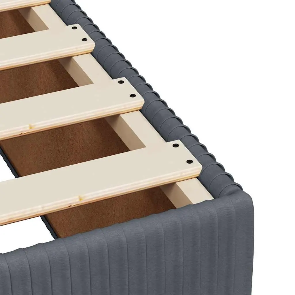 Double Bed Frame Velvet Upholstered Slat Support Grey