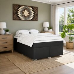 Double Bed with Pocket Spring Mattress and Faux Leather Frame