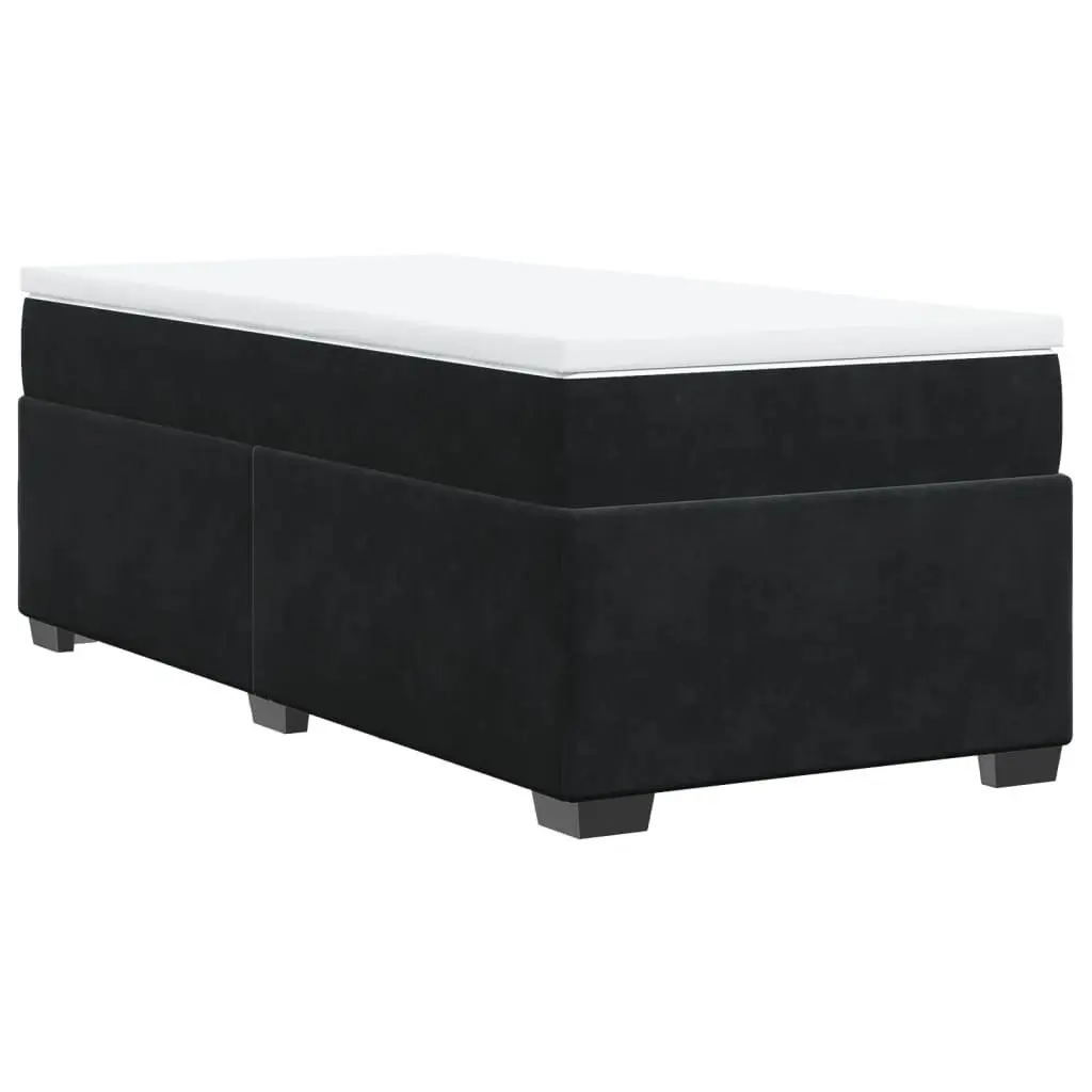 Box Spring Bed with Pocket Spring Mattress King Single Velvet Grey Bedroom