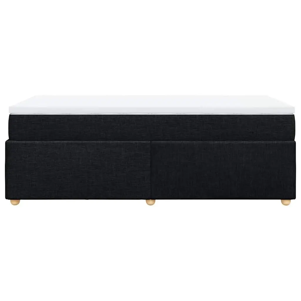 Box Spring Bed Pocket Spring Mattress Topper King Single Black Fabric