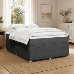 Queen Box Spring Bed with Pocket Spring Mattress in Black