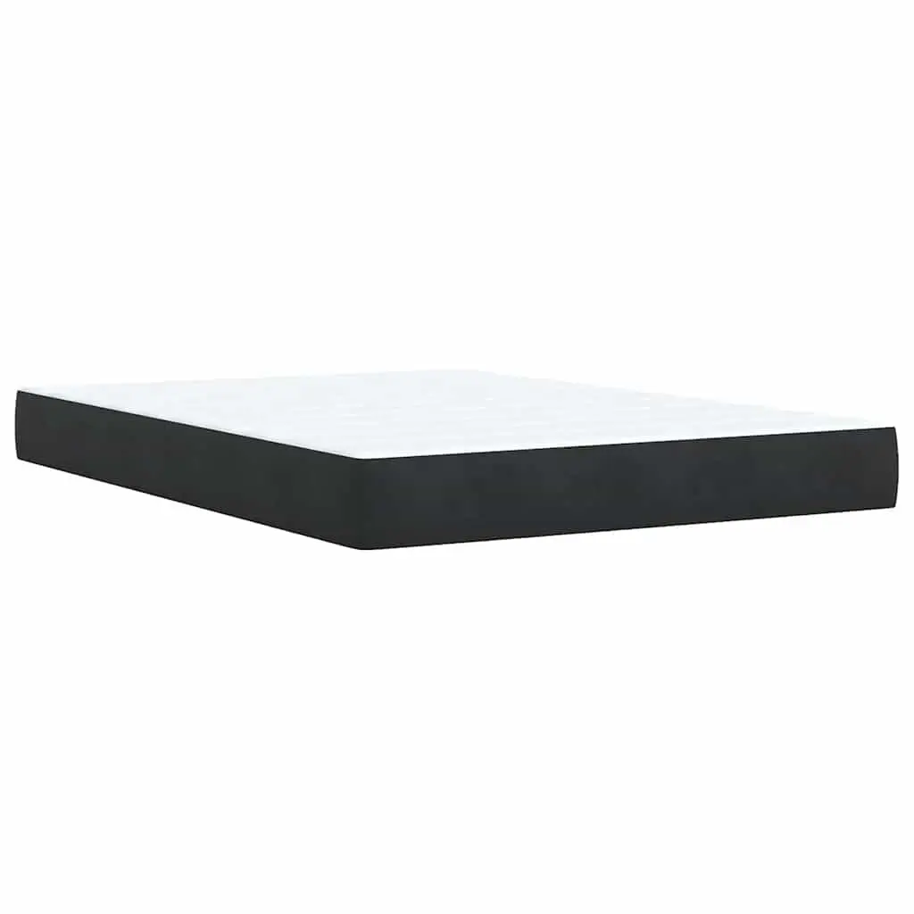 Double Box Spring Bed with Pocket Sprung Mattress Black Velvet Bedroom Furniture