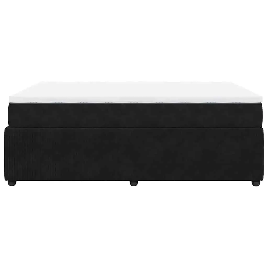 Double Box Spring Bed with Pocket Sprung Mattress Black Velvet Bedroom Furniture