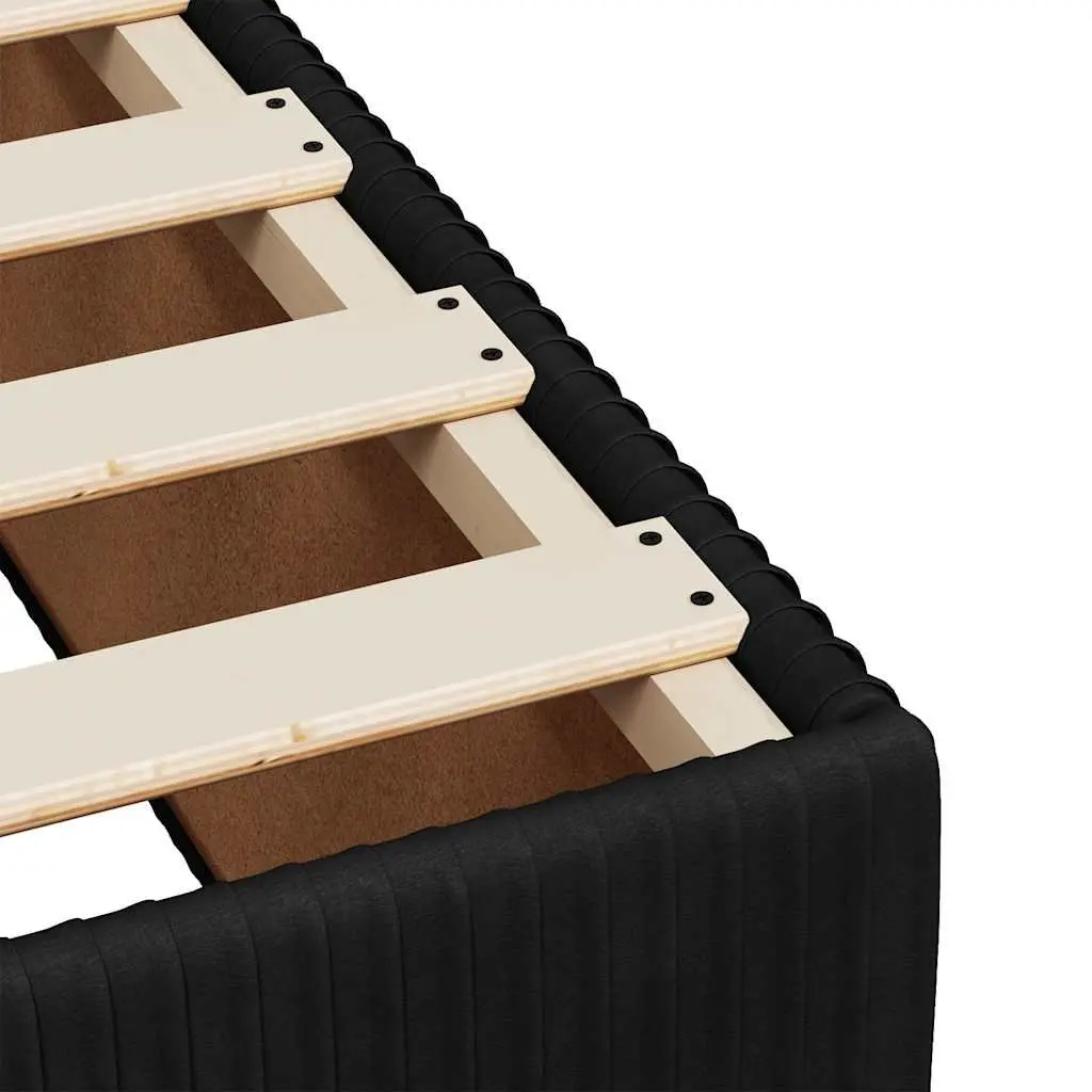 King Single Bed Frame Velvet Pocket Spring Mattress Black