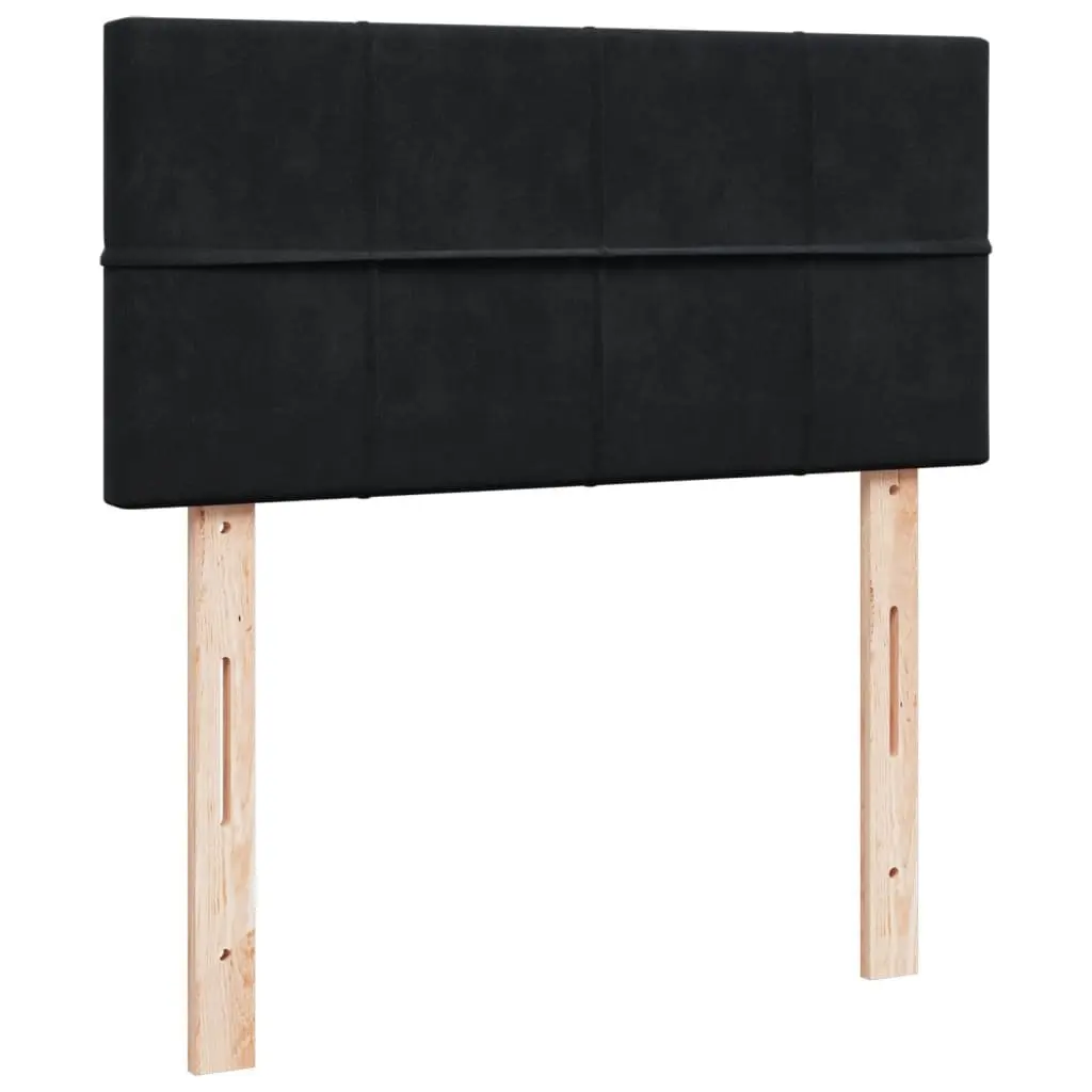 Box Spring Bed with Pocket Mattress King Single Black Fabric Frame