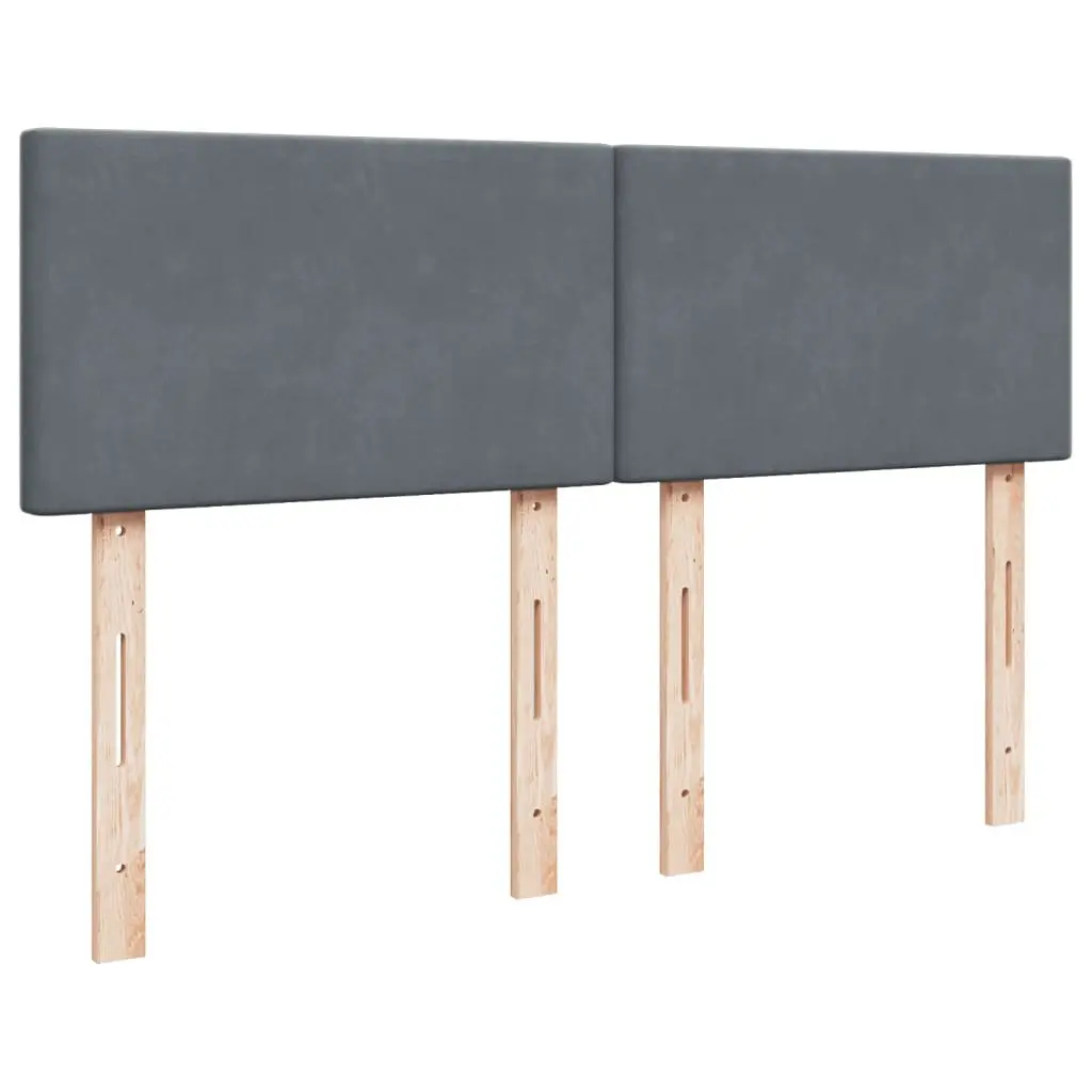 Box Spring Bed with Pocket Spring Mattress Queen Velvet Upholstered Black Frame